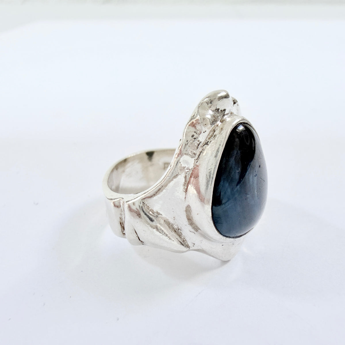 O Nordström, Sweden 1970s. Vintage Sterling Silver Bergslagen-stone Ring.