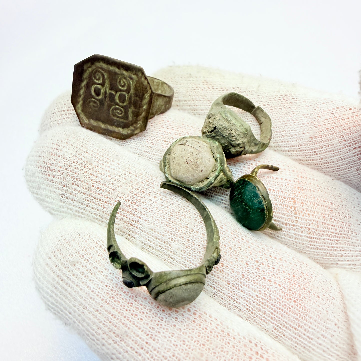 Ancient Bronze Jewelry Ring Fragments