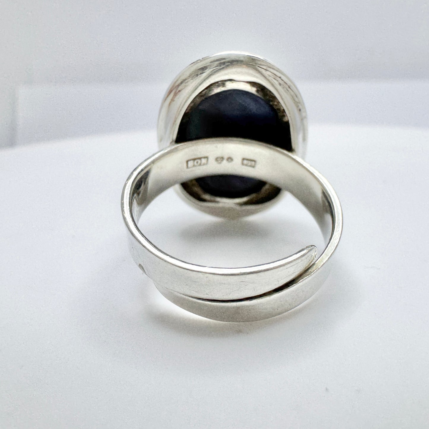 Nordström, Sweden 1970s. Vintage Sterling Silver Bergslagen-stone Ring.