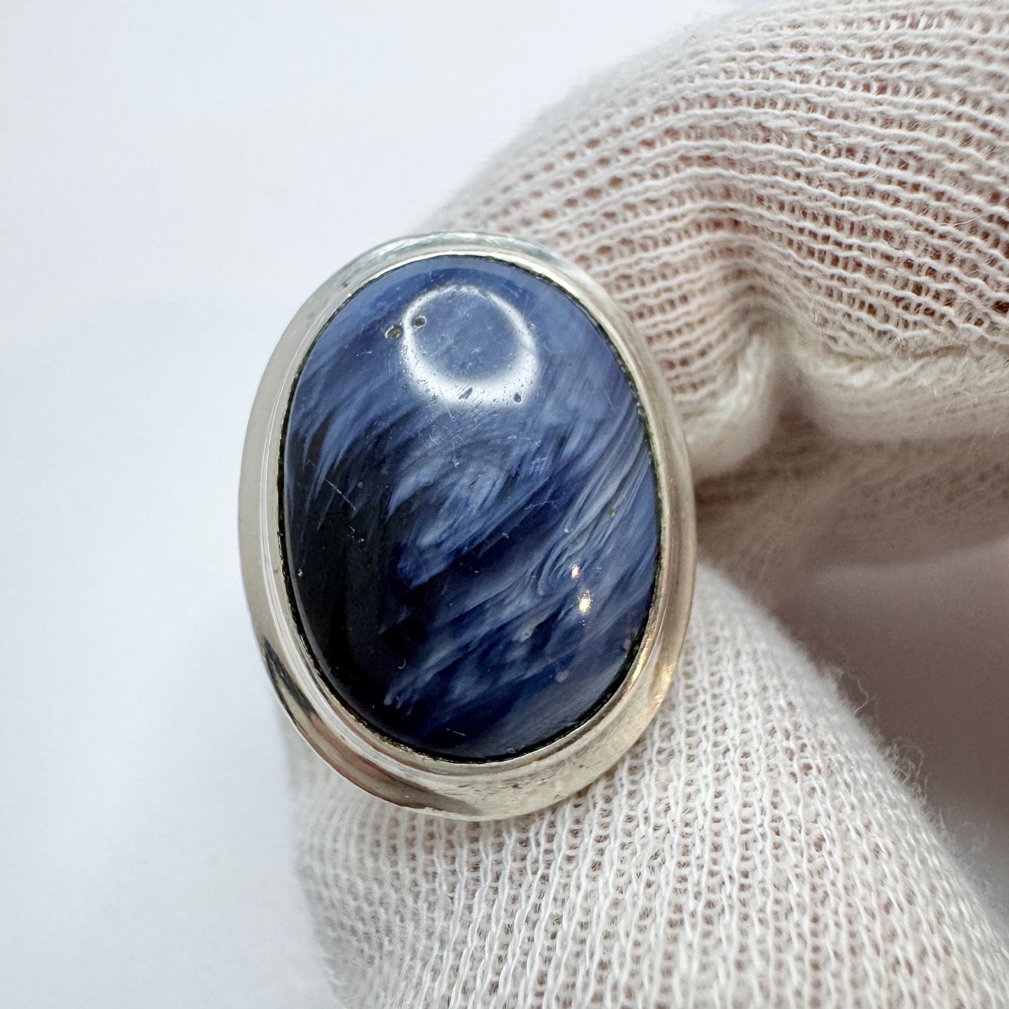 Nordström, Sweden 1970s. Vintage Sterling Silver Bergslagen-stone Ring.