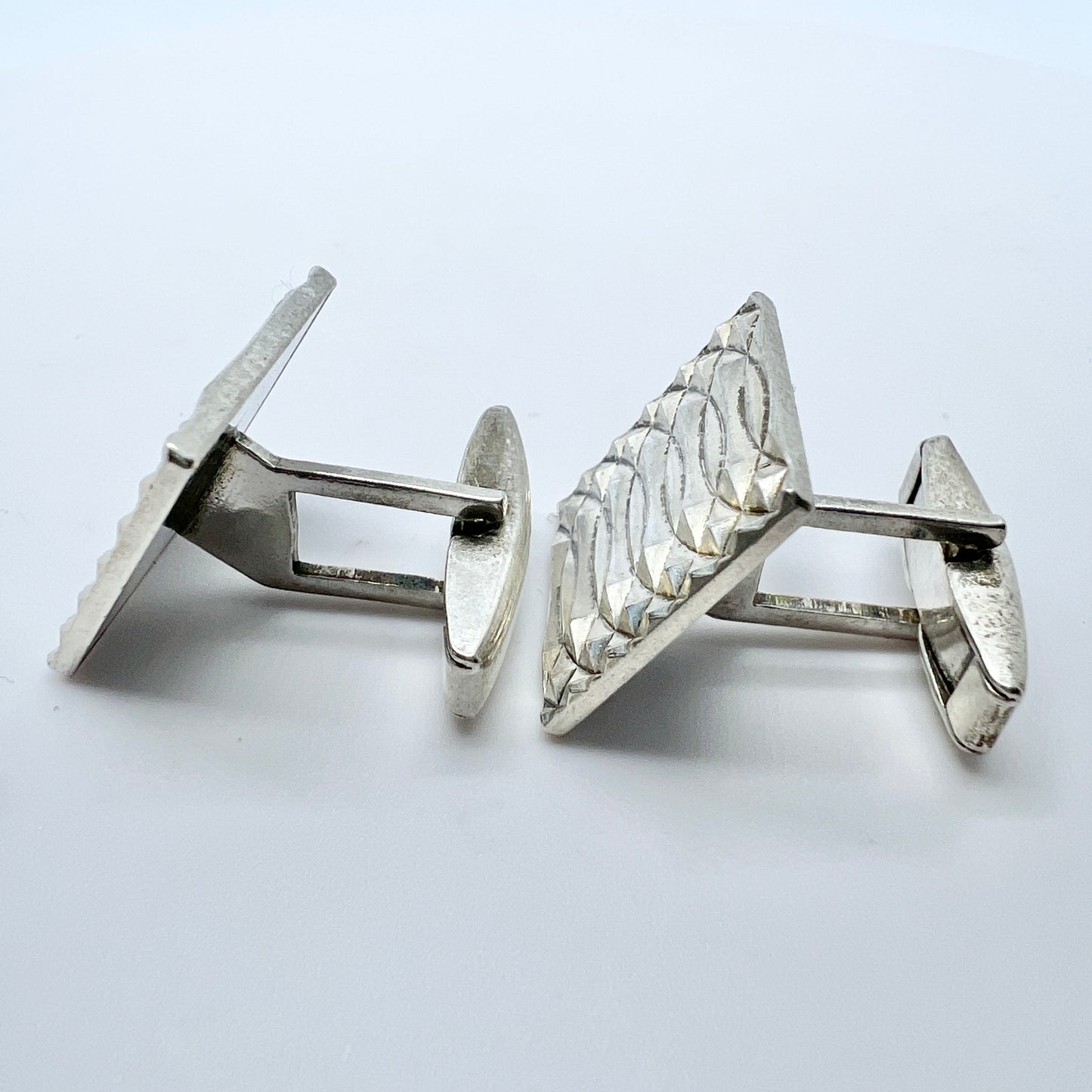 Warmet, Poland Vintage c 1970s Solid Silver Cufflinks.