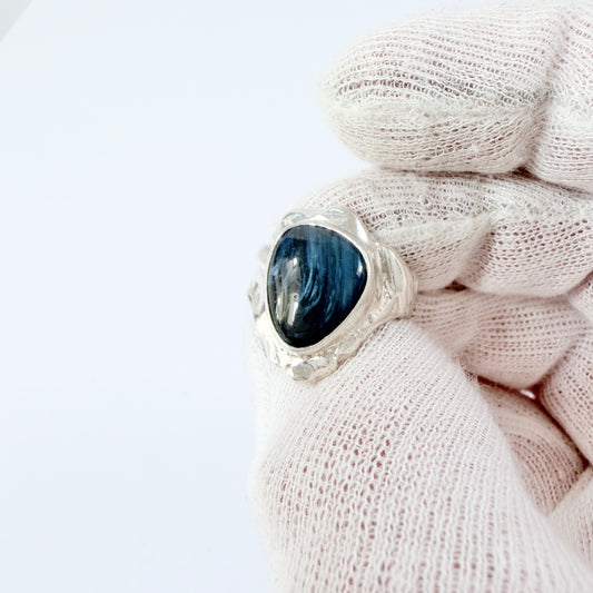 O Nordström, Sweden 1970s. Vintage Sterling Silver Bergslagen-stone Ring.