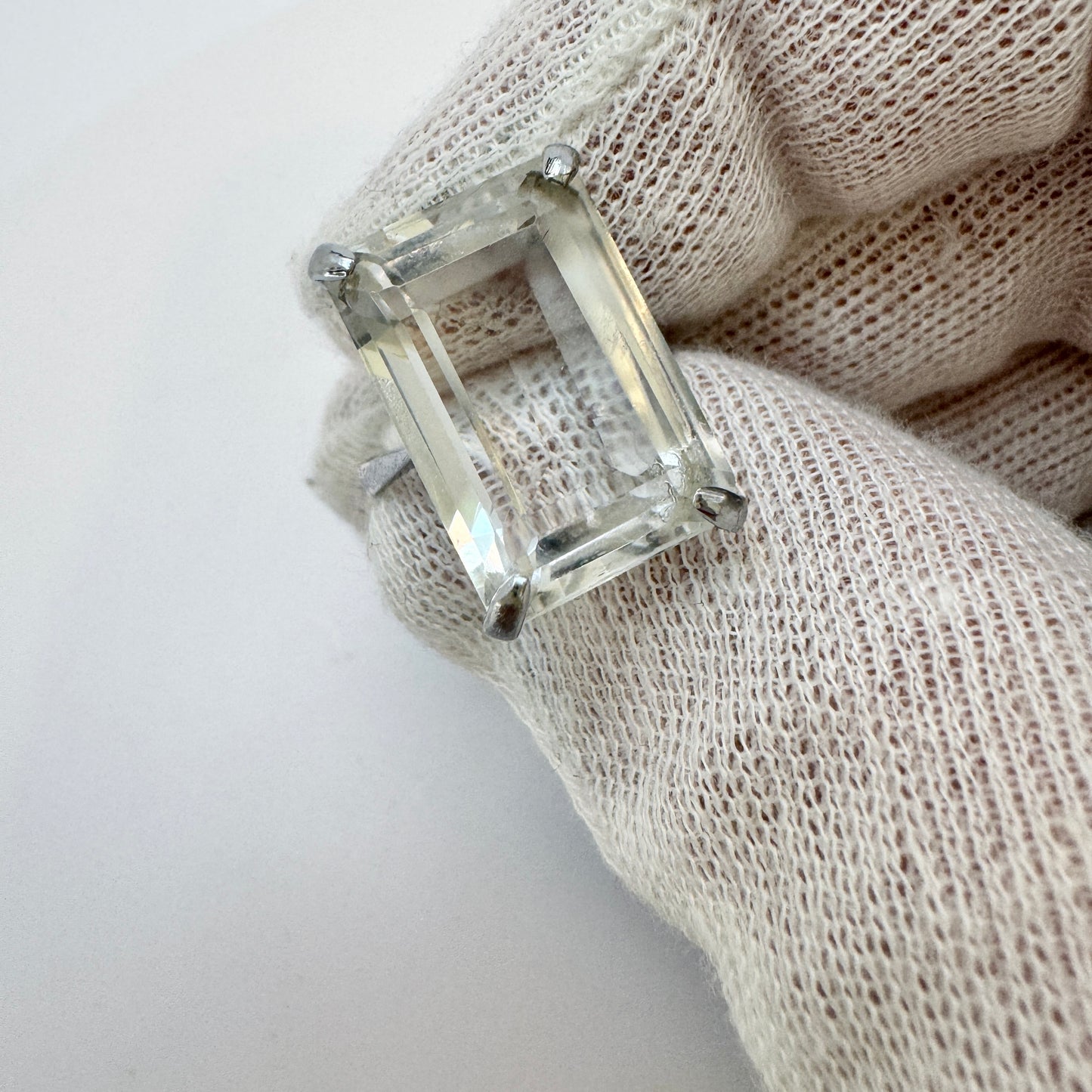 Japan, Vintage Sterling Silver Rock Crystal Ring.