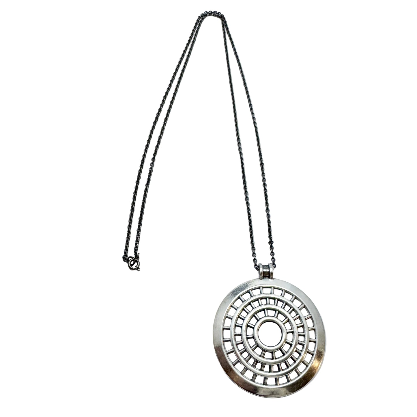 Kalevala Koru, Finland 1967. Vintage Solid Silver Pendant Necklace.