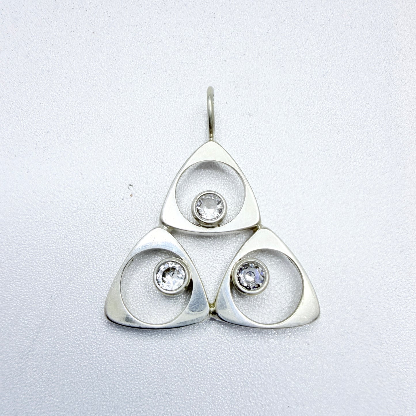 Salovaara, Finland 1970s. Vintage Sterling Silver Rock Crystal Pendant.