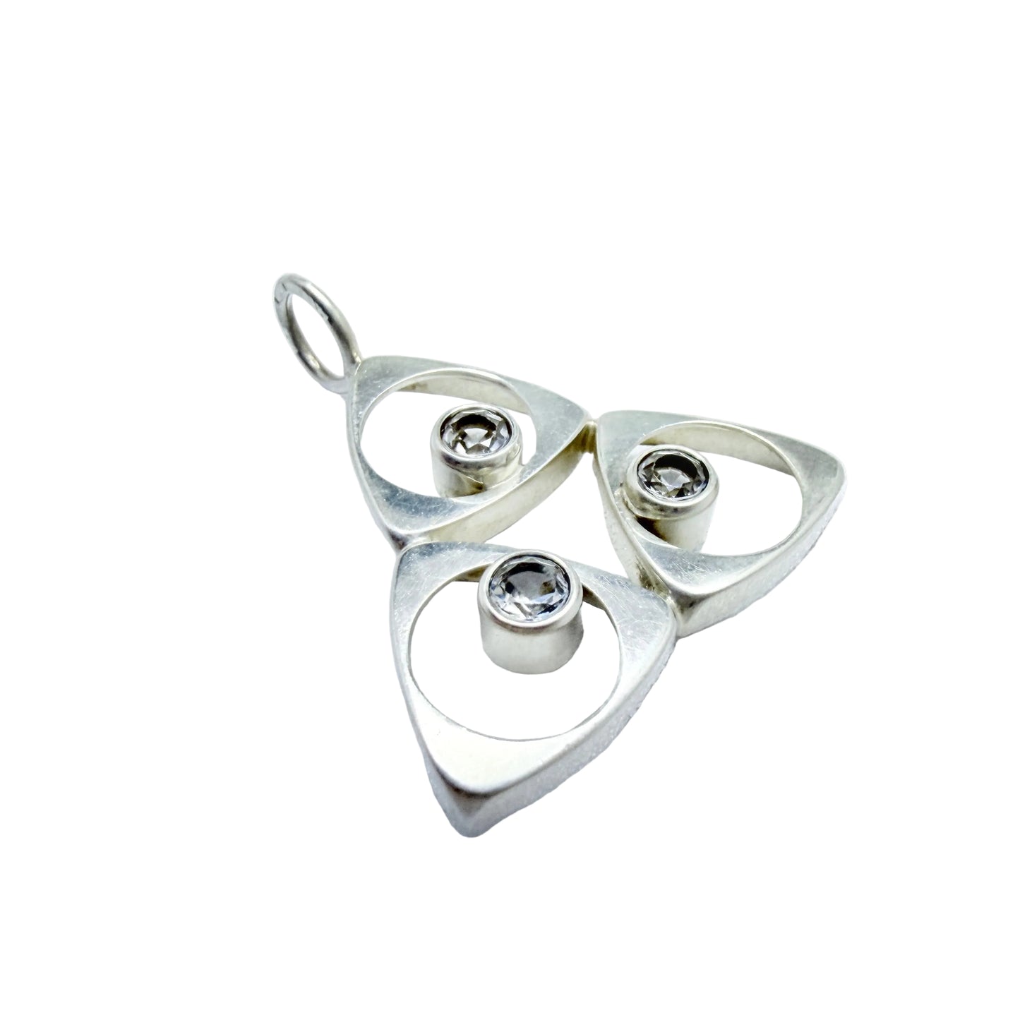 Salovaara, Finland 1970s. Vintage Sterling Silver Rock Crystal Pendant.