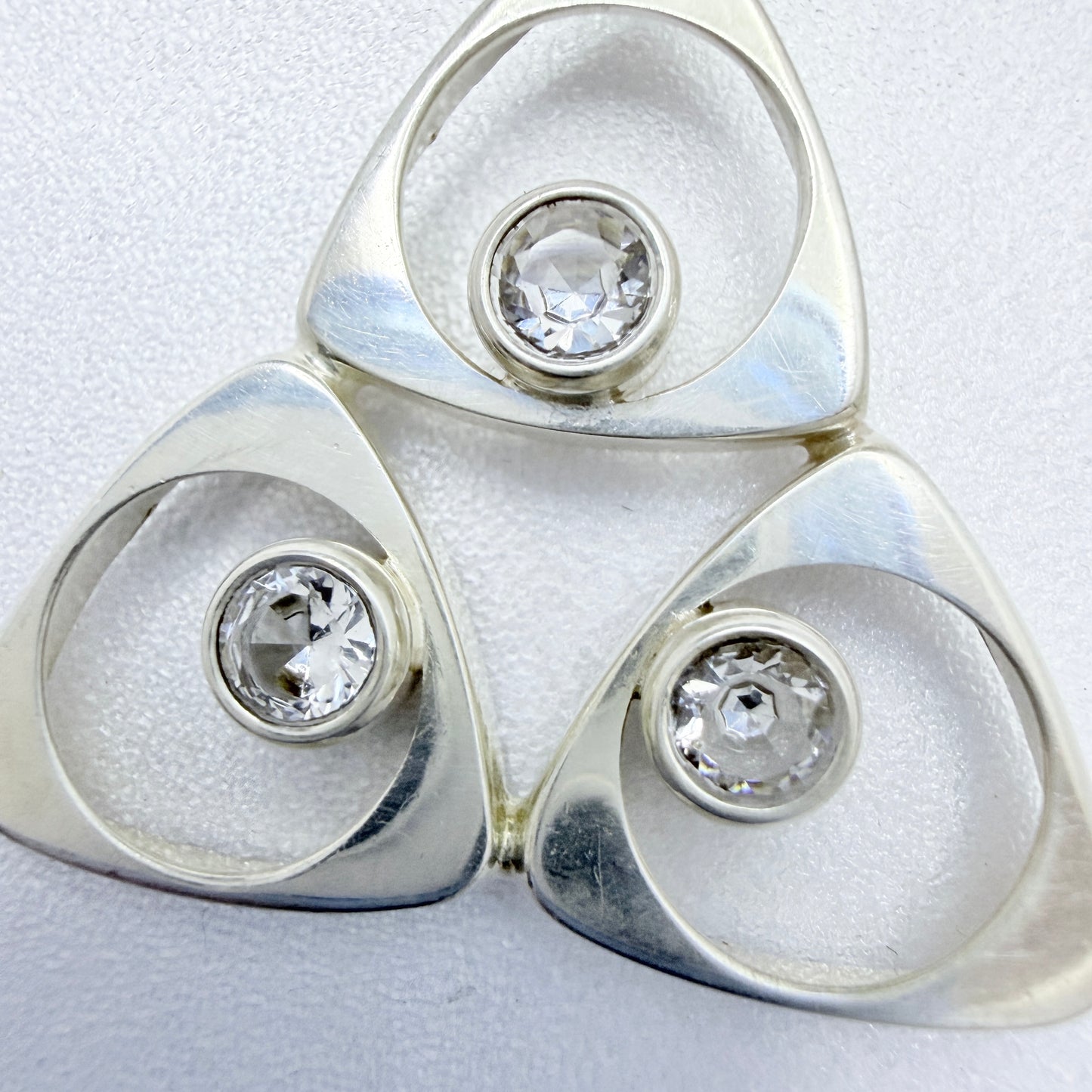 Salovaara, Finland 1970s. Vintage Sterling Silver Rock Crystal Pendant.