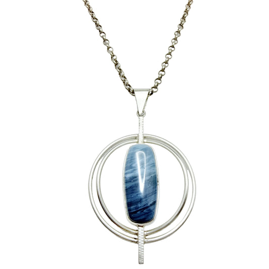 O Nordström, Sweden year 1967. Vintage Solid Silver Bergslagen-stone Pendant Necklace.
