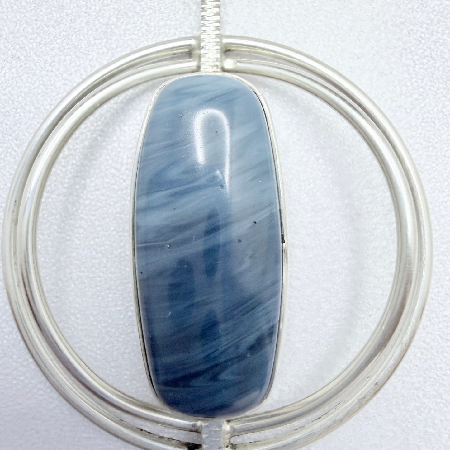O Nordström, Sweden year 1967. Vintage Solid Silver Bergslagen-stone Pendant Necklace.