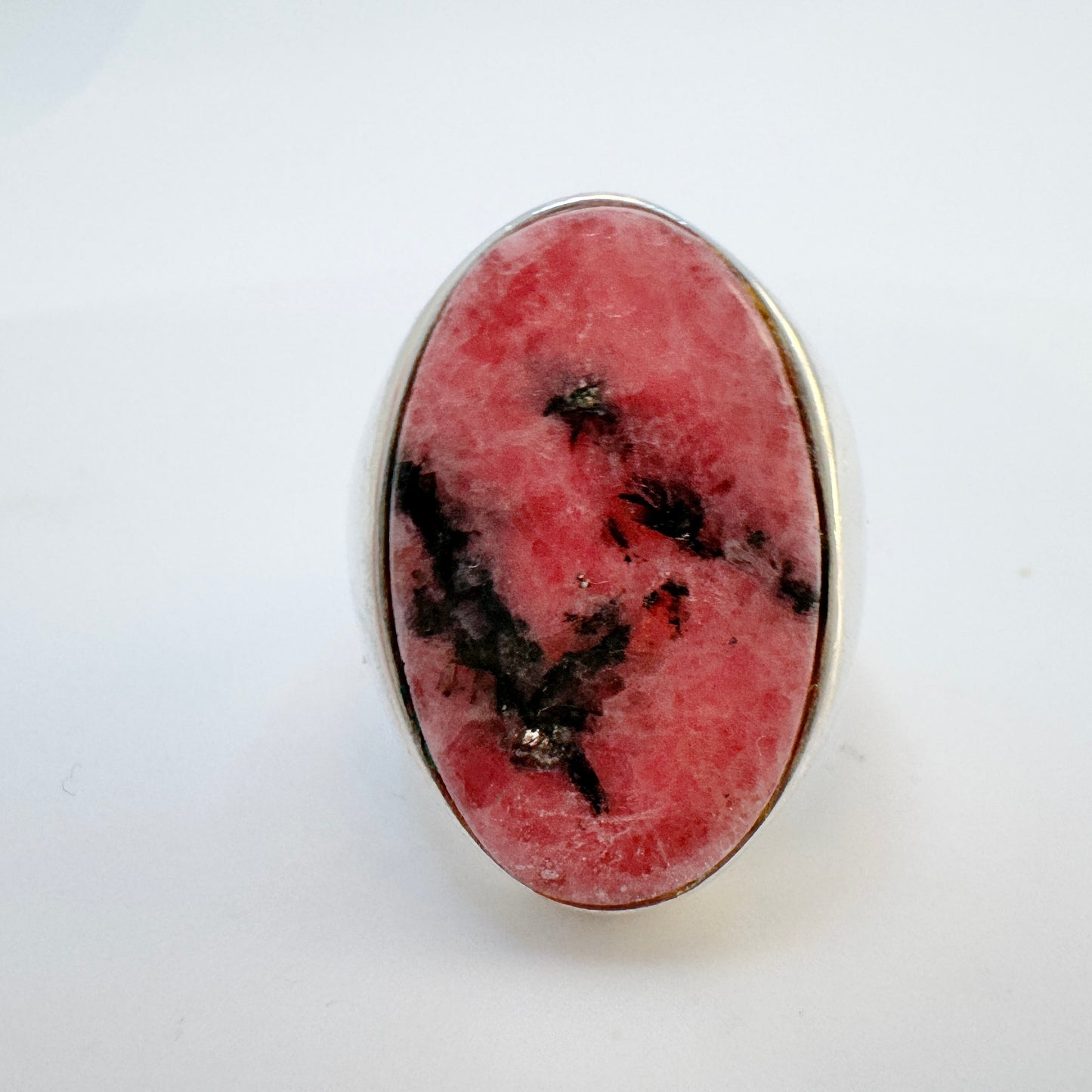 Joachim S'Paliu, Spain. Vintage Modernist Sterling Silver Rhodonite Ring.