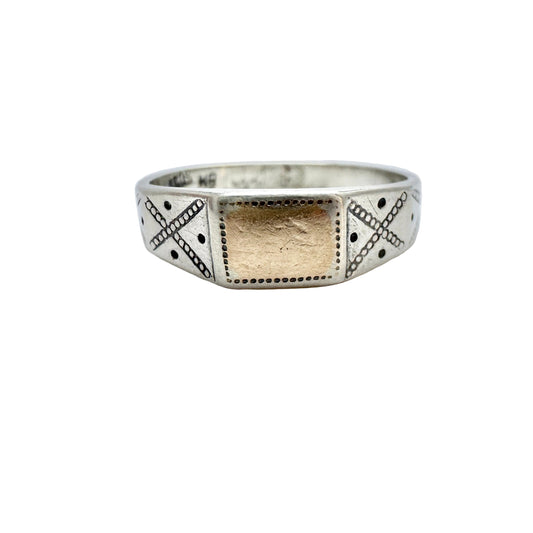 Bernhard Hertz, Denmark 1919. Antique Solid Silver Signet Ring