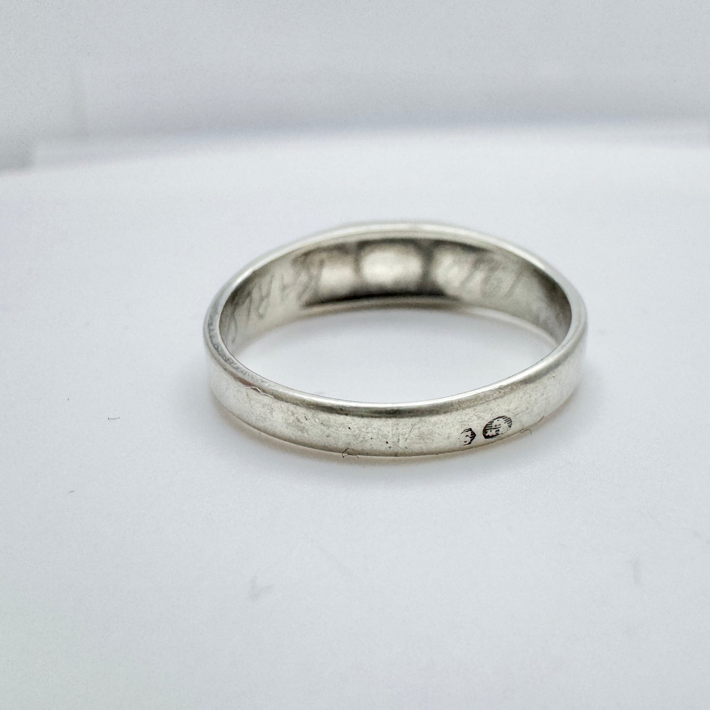Bernhard Hertz, Denmark 1919. Antique Solid Silver Signet Ring
