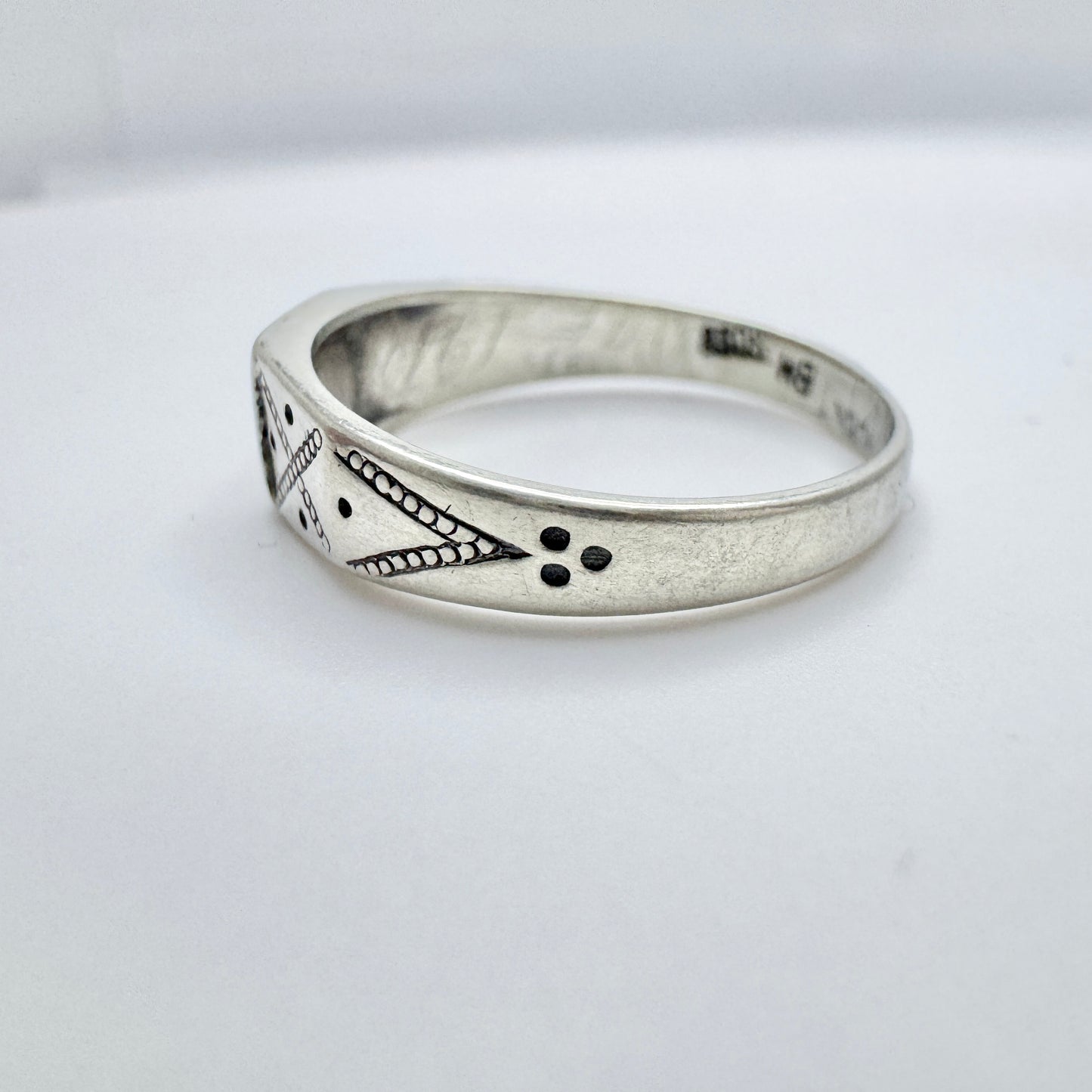 Bernhard Hertz, Denmark 1919. Antique Solid Silver Signet Ring