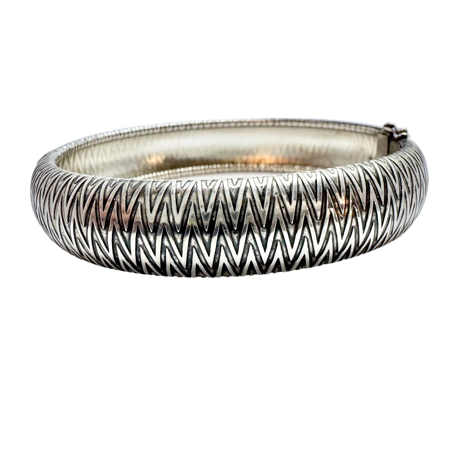Friedrich Speidel, Germany ca 1950s. Solid Silver Hinged Bangle Bracelet.