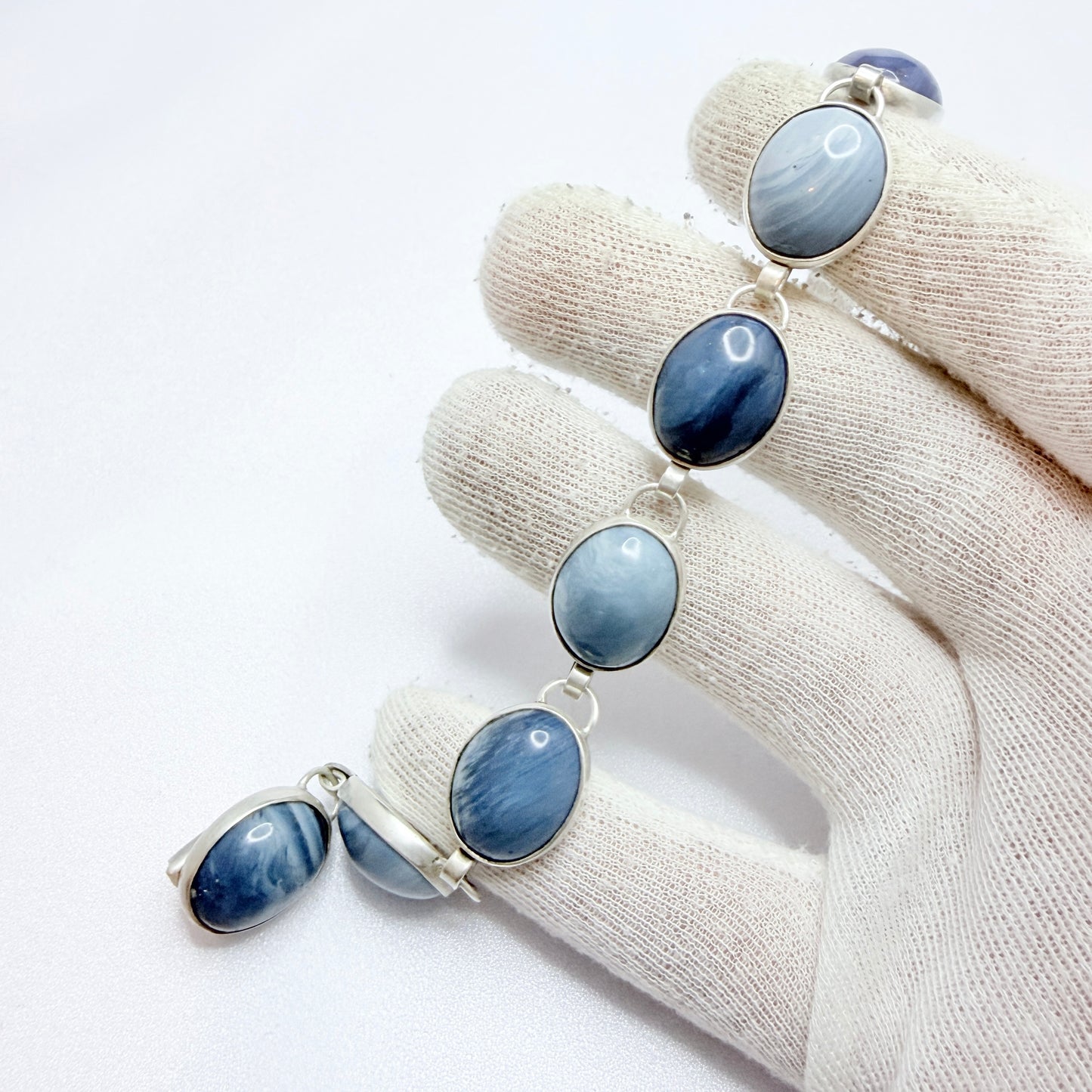 O Nordström, Sweden 1969. Vintage Solid Silver Bergslagen-stone Bracelet.
