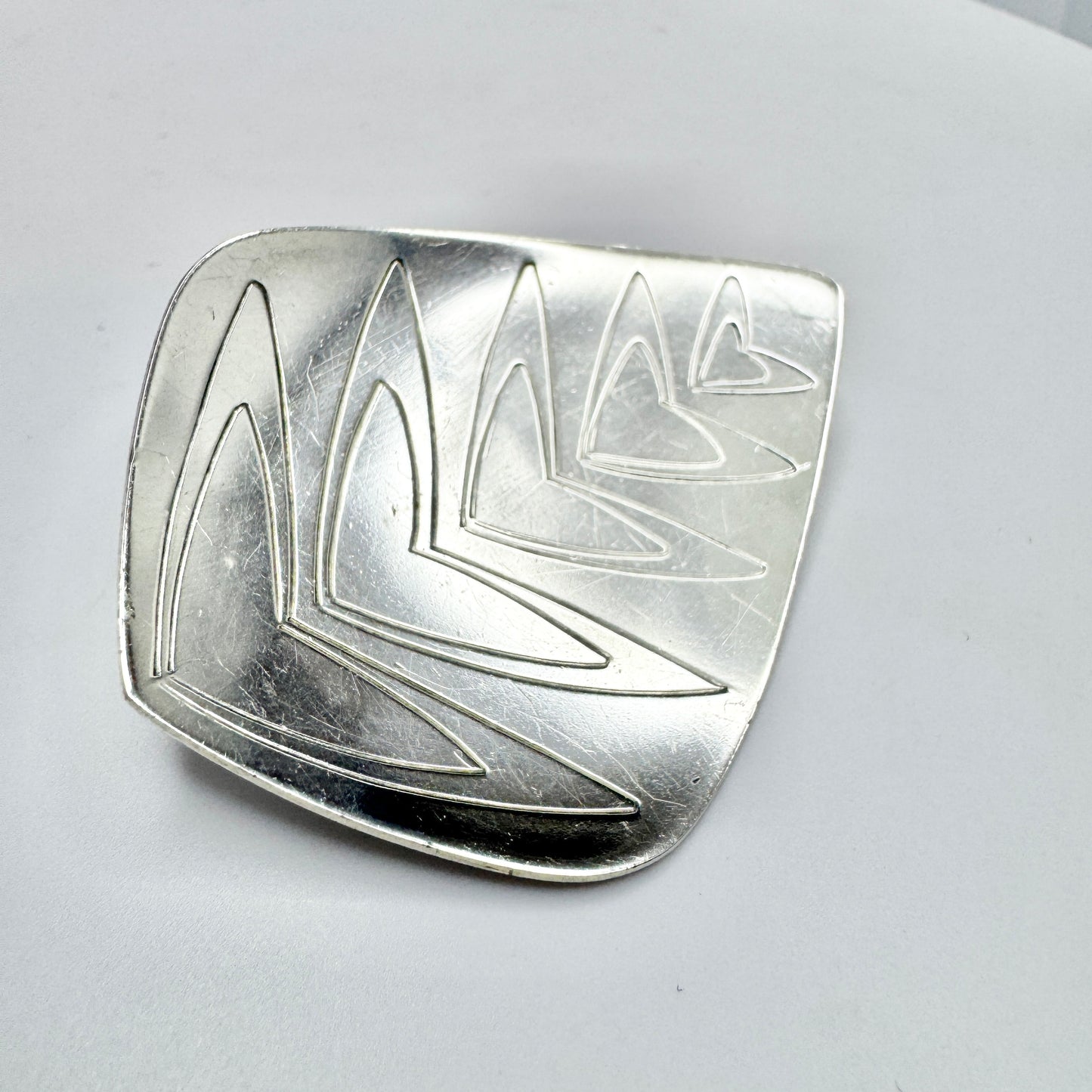 Erik Svane, Sweden 1958. Vintage Mid-Century Sterling Silver Brooch.