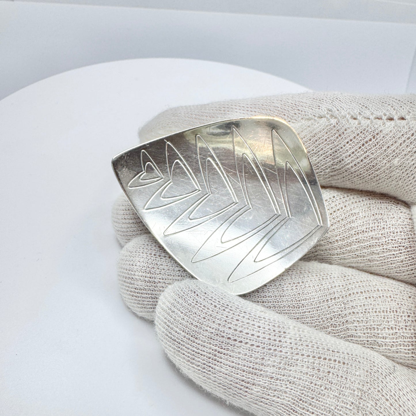 Erik Svane, Sweden 1958. Vintage Mid-Century Sterling Silver Brooch.