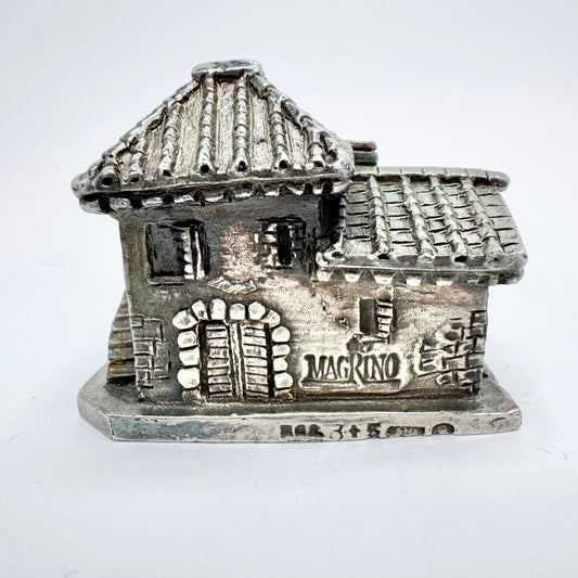 Alessandro Magrino, Italy. Vintage Sterling Silver Miniature Italian Town House.