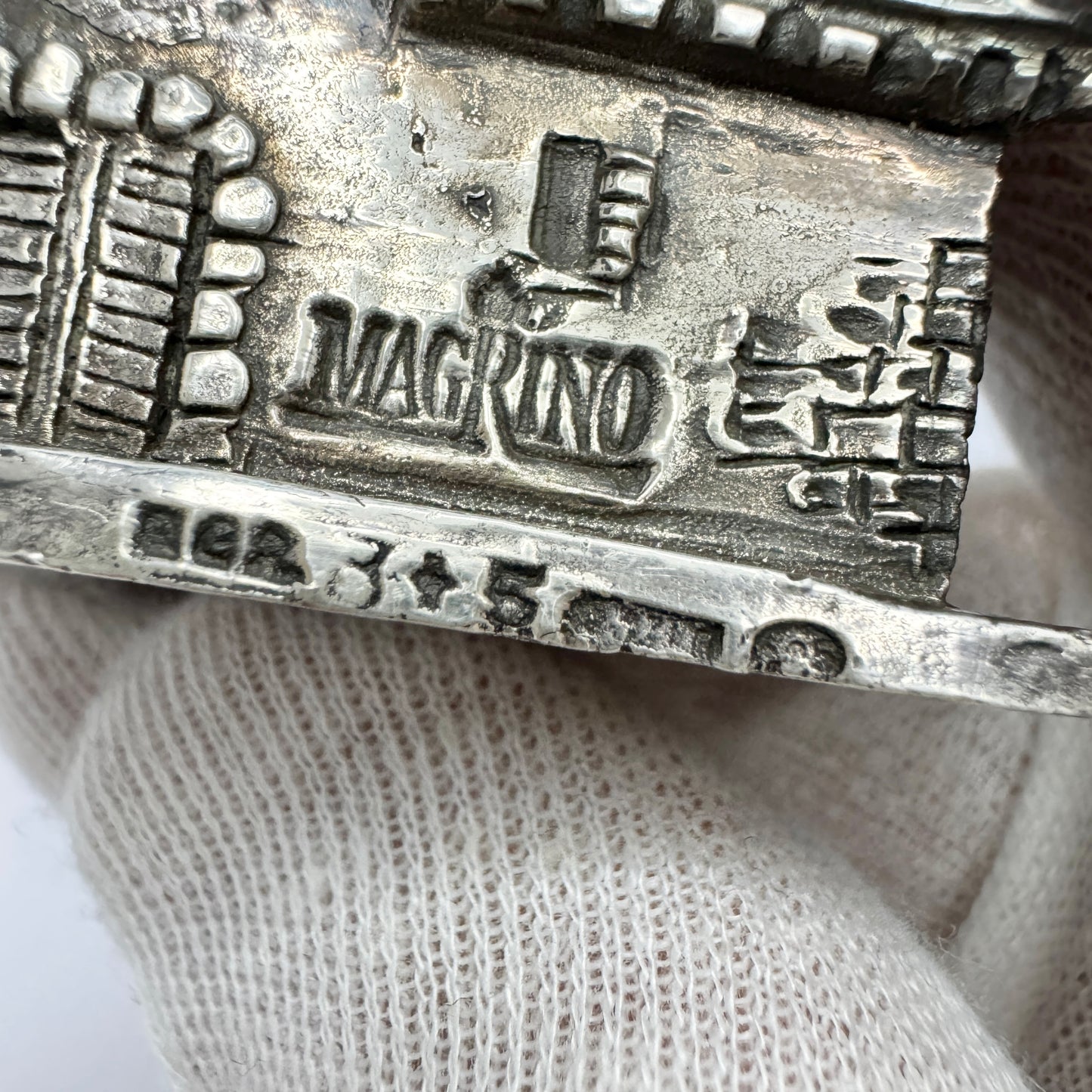 Alessandro Magrino, Italy. Vintage Sterling Silver Miniature Italian Town House.