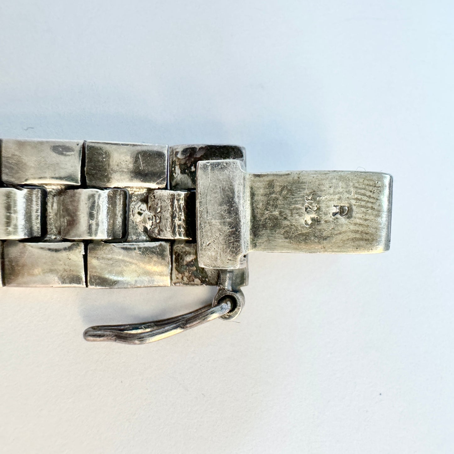 Vintage c 1950s Sterling Silver Marcasite Bracelet.