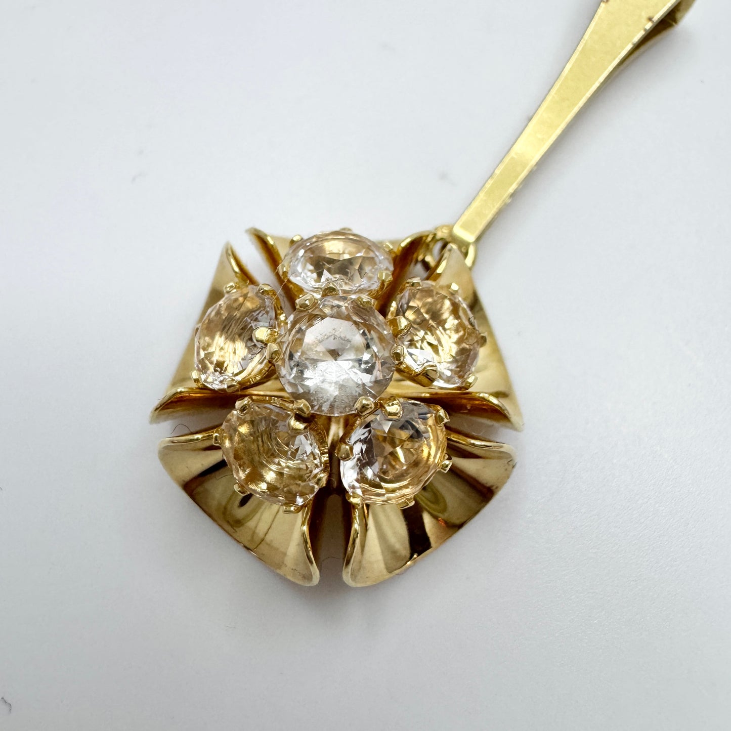 Elis Kauppi, Kupittaan Kulta Finland c 1960s. Vintage 18k Gold Rock Crystal Pendant.