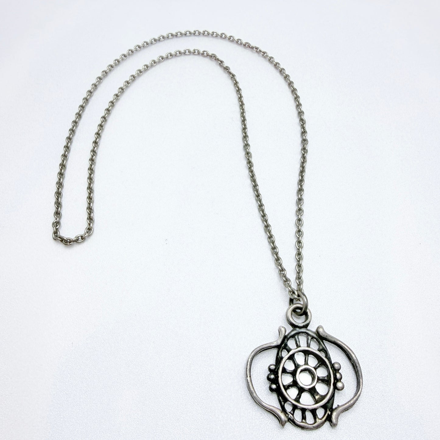 Juhani Vuorisalmi, Finland 1970s. Vintage Pewter Pendant Necklace.