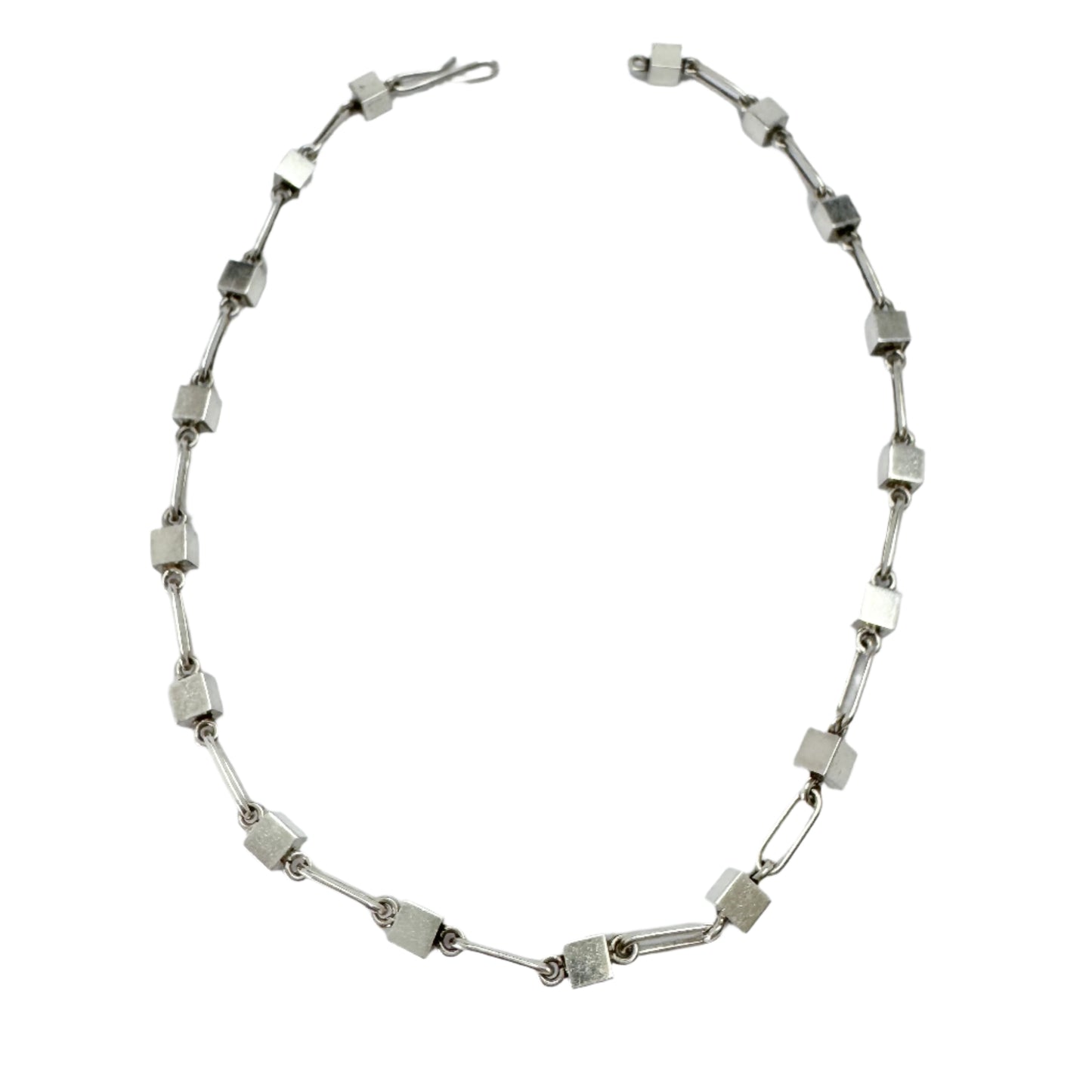 Arne Johansen, Denmark ca 1960s. Vintage Sterling Silver Cube Necklace.