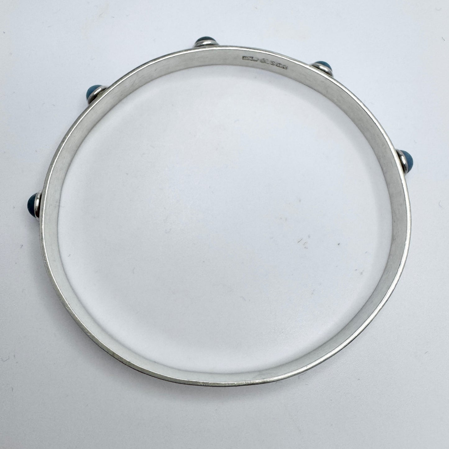 Victor Janson, Sweden year 1960. Vintage Sterling Silver Bergslagen-stone Bangle.