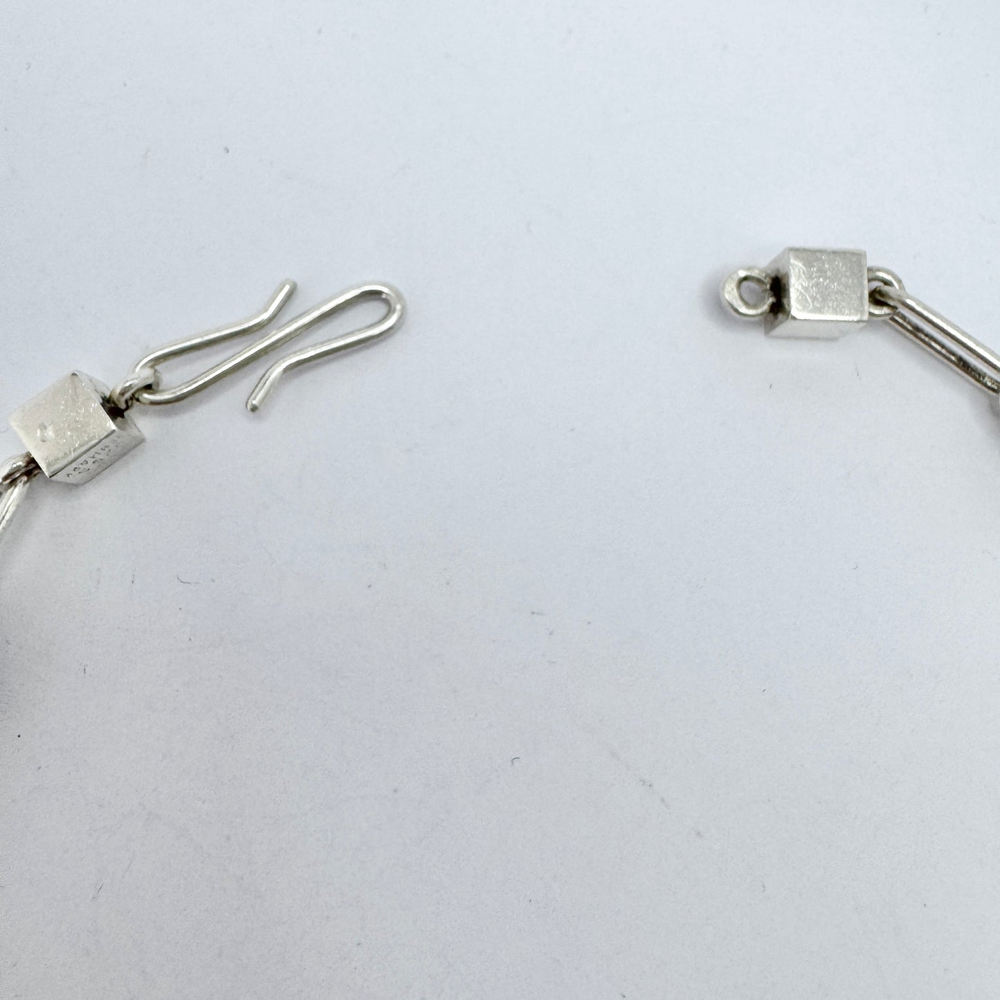Arne Johansen, Denmark ca 1960s. Vintage Sterling Silver Cube Necklace.