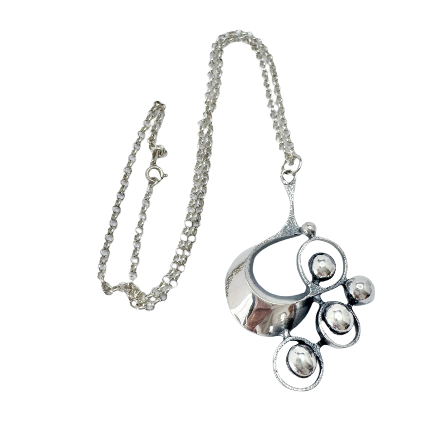 Alpo Tammi, Finland 1978. Vintage Solid Silver Pendant Necklace.