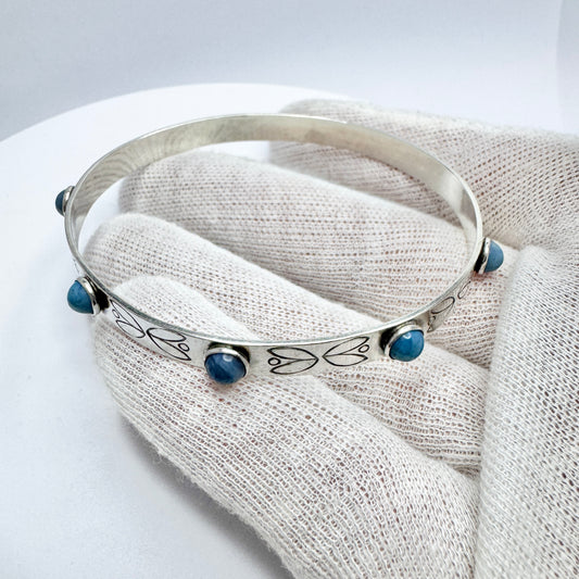 Victor Janson, Sweden year 1960. Vintage Sterling Silver Bergslagen-stone Bangle.