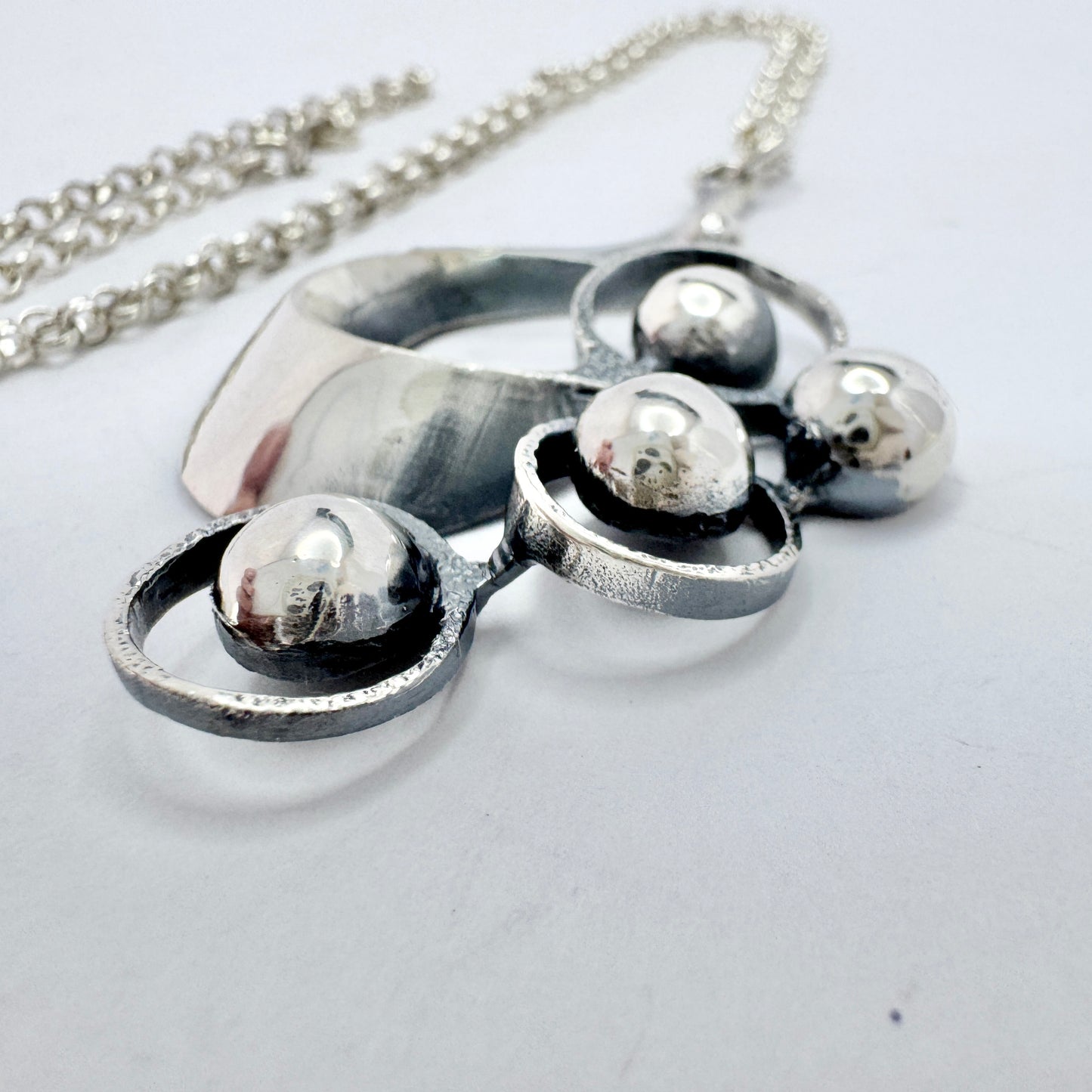 Alpo Tammi, Finland 1978. Vintage Solid Silver Pendant Necklace.