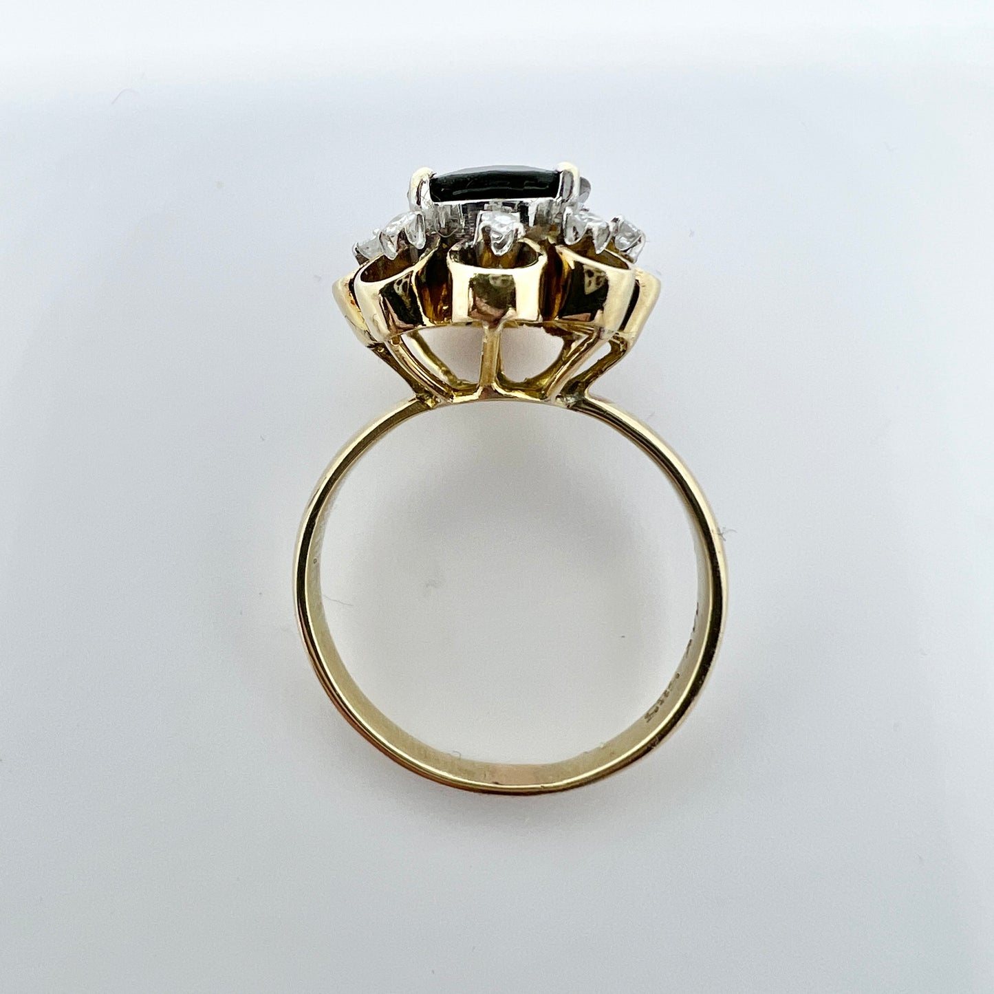 Vintage c 1950-60s. 14k Gold Diamond Sapphire Ring.
