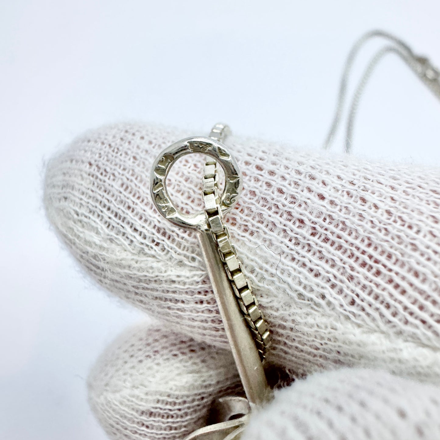 Victor Janson, Sweden 1972. Vintage Sterling Silver Sphere Pendant + Chain.