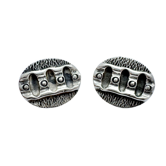 Kaplan, Sweden 1969. Large Vintage Modernist Sterling Silver Cufflinks