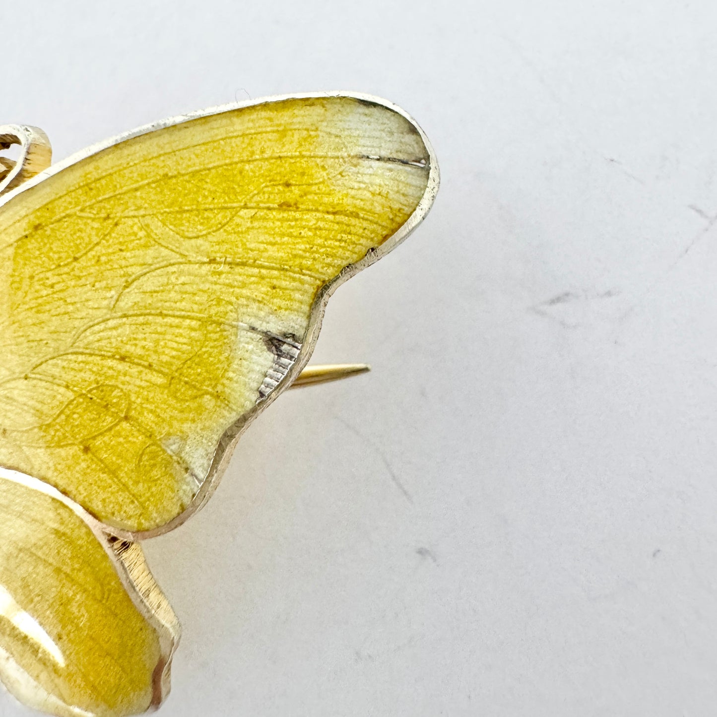 Sweden year 1919. Antique Sterling Silver Enamel Butterfly Brooch.