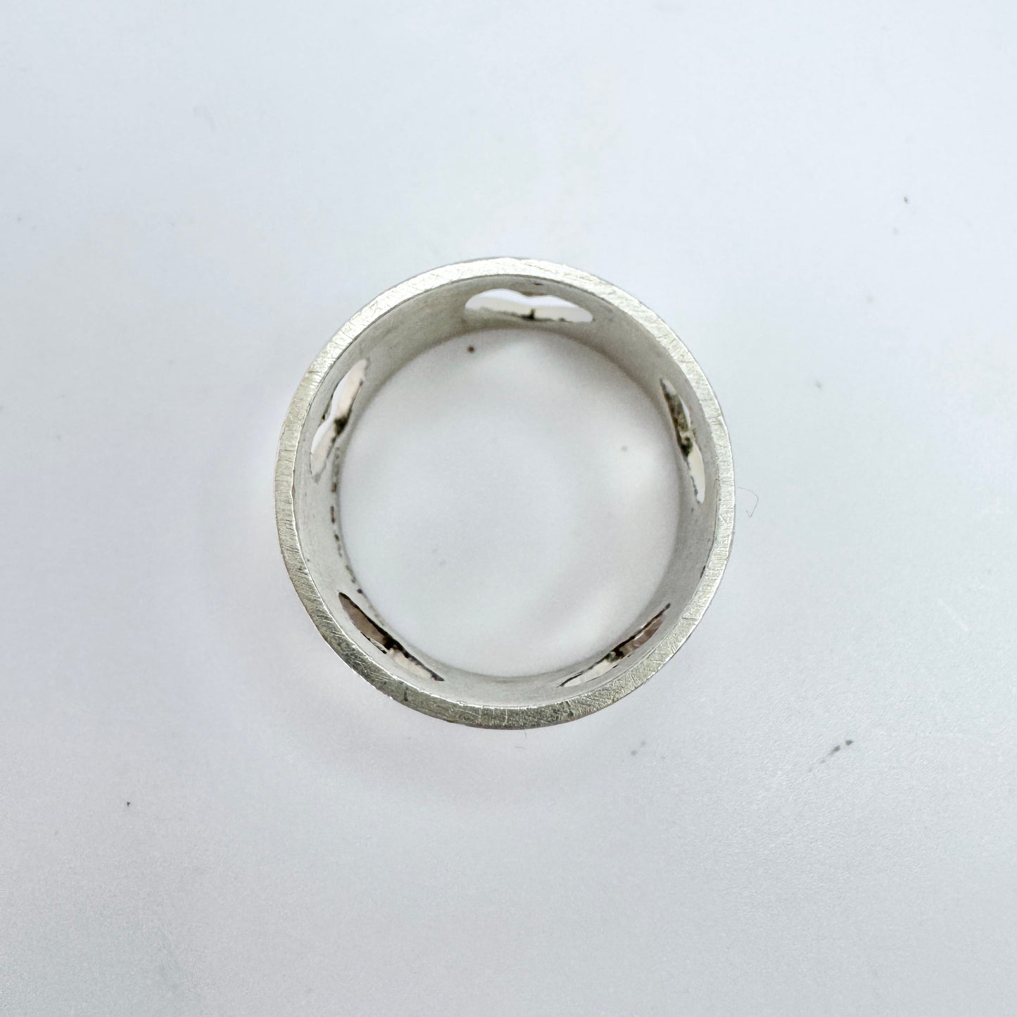 Victor Janson, Sweden 1969. Vintage Sterling Silver Heart Love Hippie Ring.