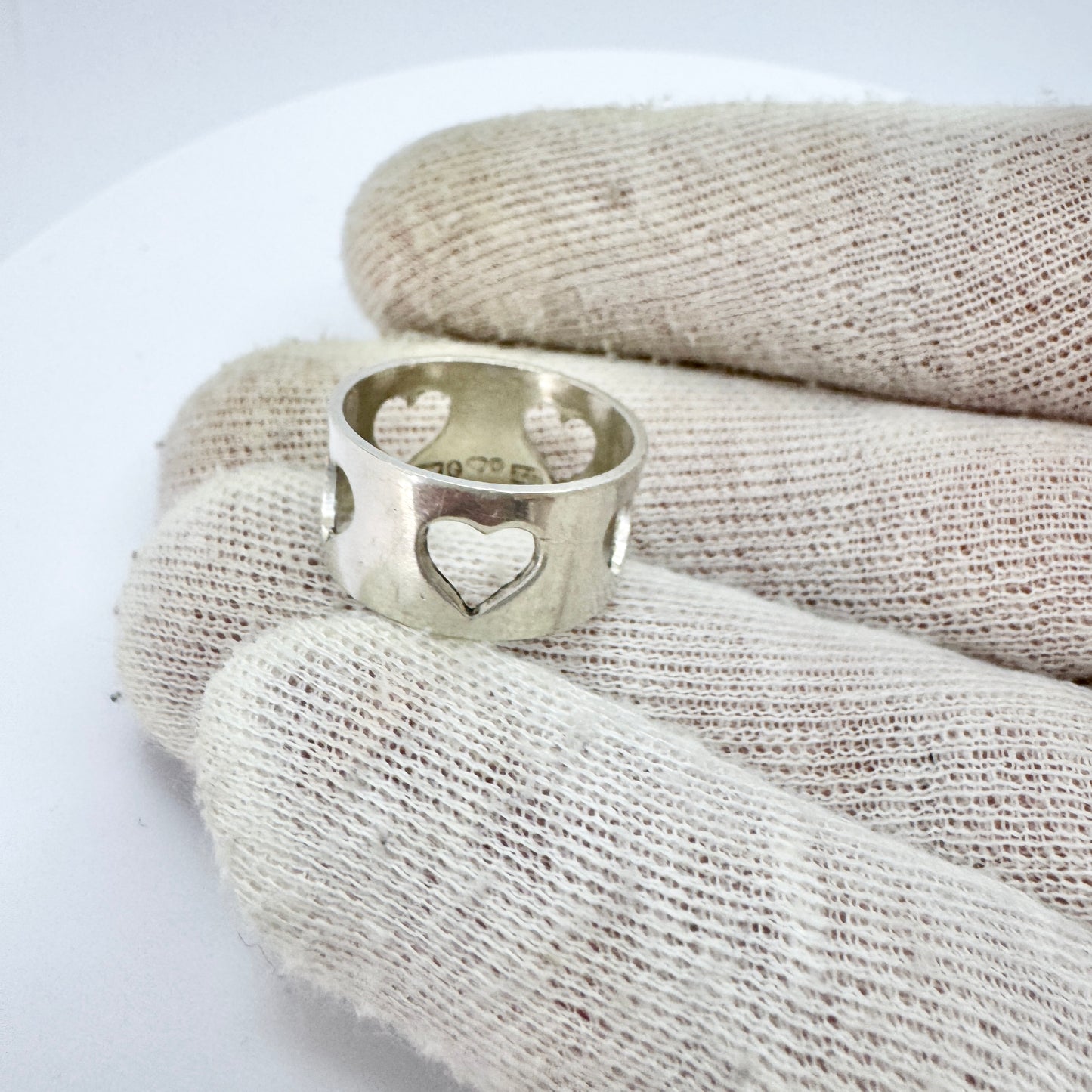 Victor Janson, Sweden 1969. Vintage Sterling Silver Heart Love Hippie Ring.