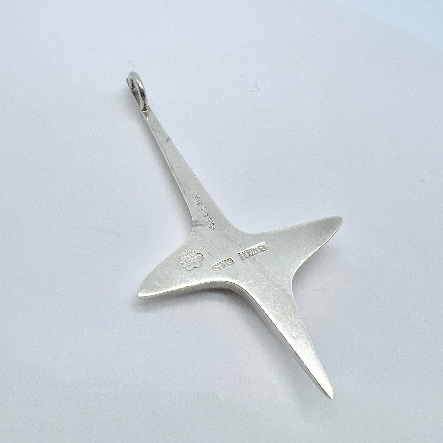 Ernest A Blyth for George Tarratt Ltd Birmingham 1972. Large Vintage Sterling Silver Pendant. Signed.