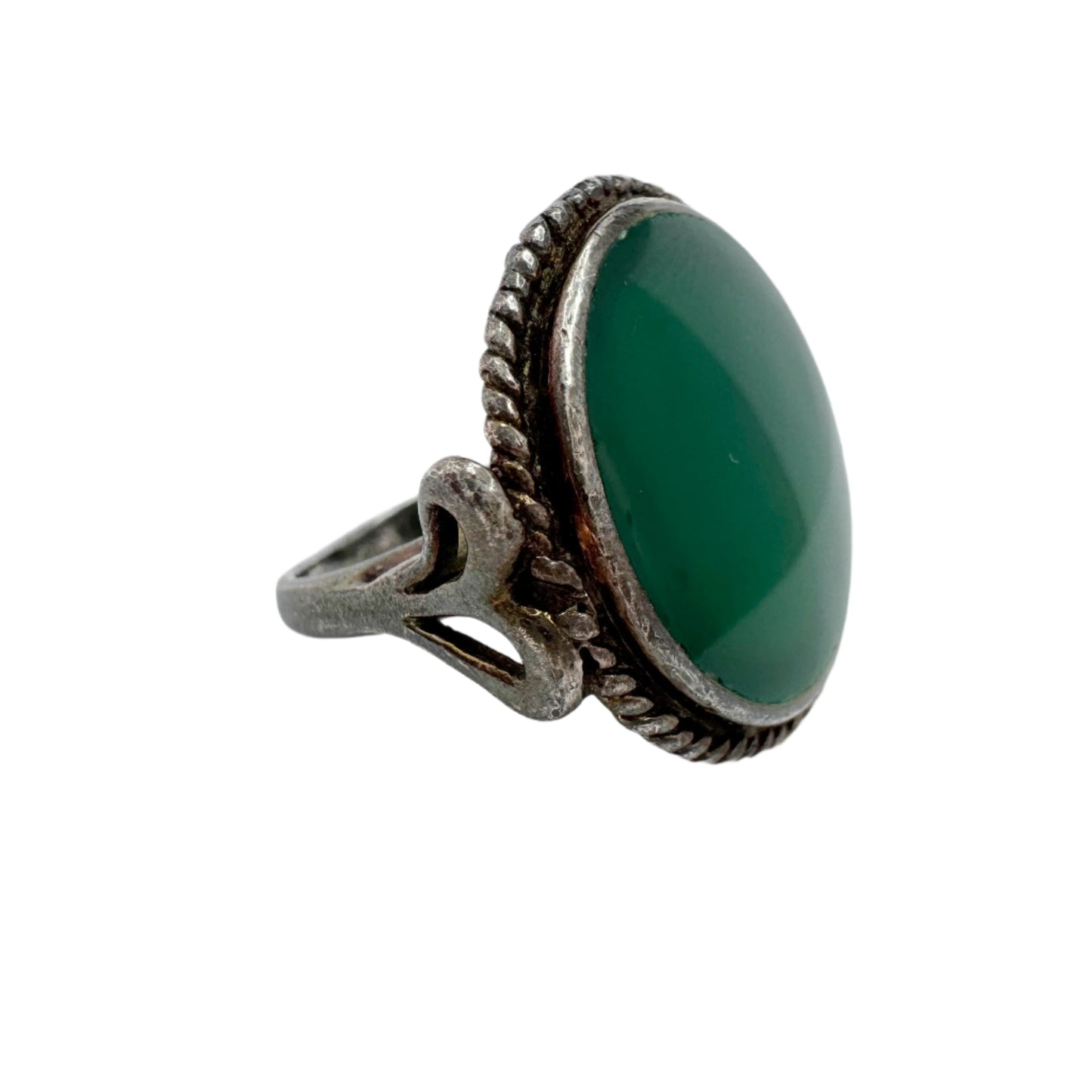 Vintage Sterling Silver Chrysoprase Ring.