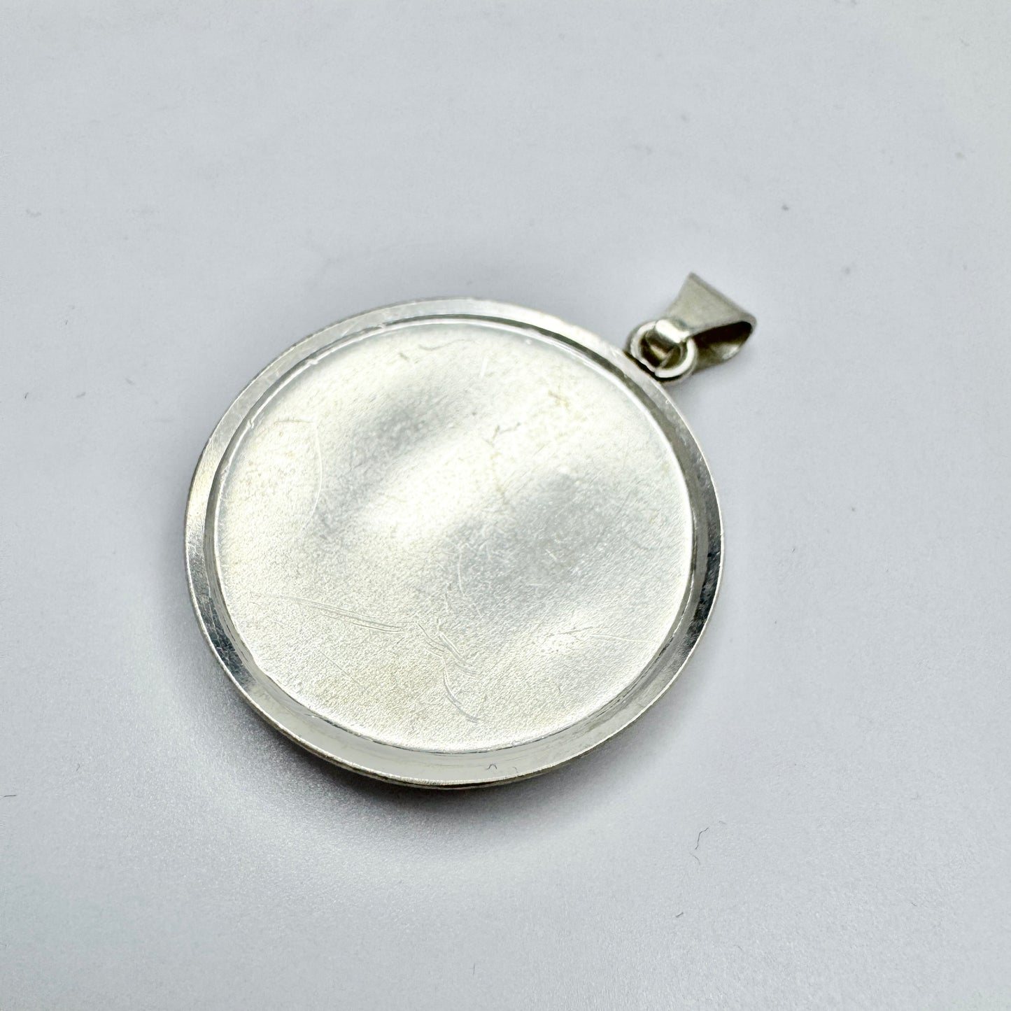 Wiktorsson, Sweden c 1960s. Vintage Sterling Silver Zodiac Taurus Pendant.