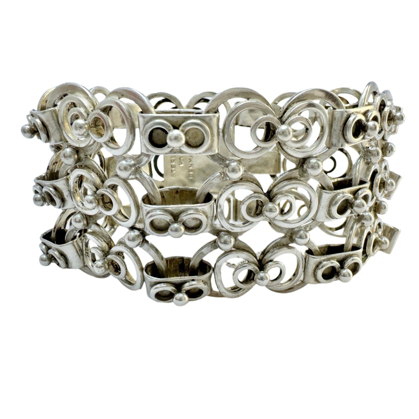 Hermann Ole Jacobsen, Copenhagen c 1950. Bold 2.9oz Sterling Silver Bracelet.