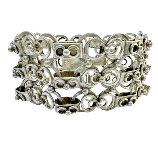 Hermann Ole Jacobsen, Copenhagen c 1950. Bold 2.9oz Sterling Silver Bracelet.