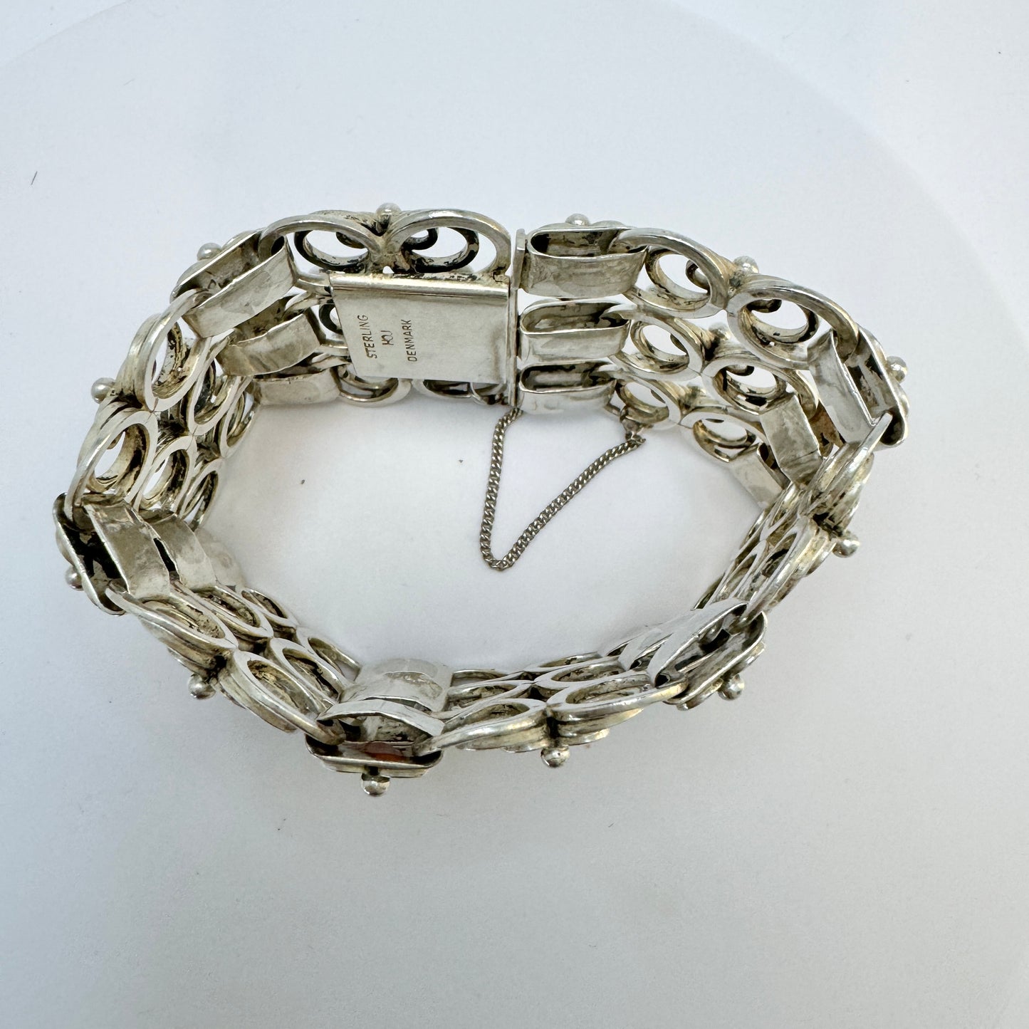 Hermann Ole Jacobsen, Copenhagen c 1950. Bold 2.9oz Sterling Silver Bracelet.