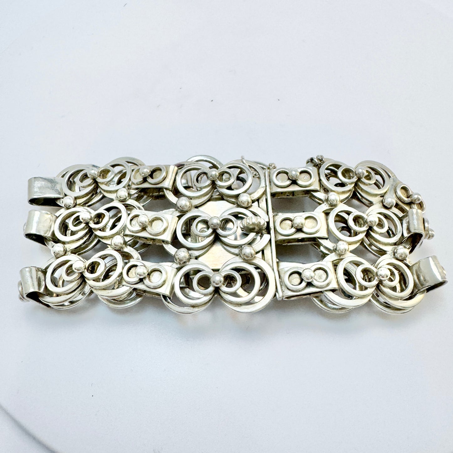 Hermann Ole Jacobsen, Copenhagen c 1950. Bold 2.9oz Sterling Silver Bracelet.