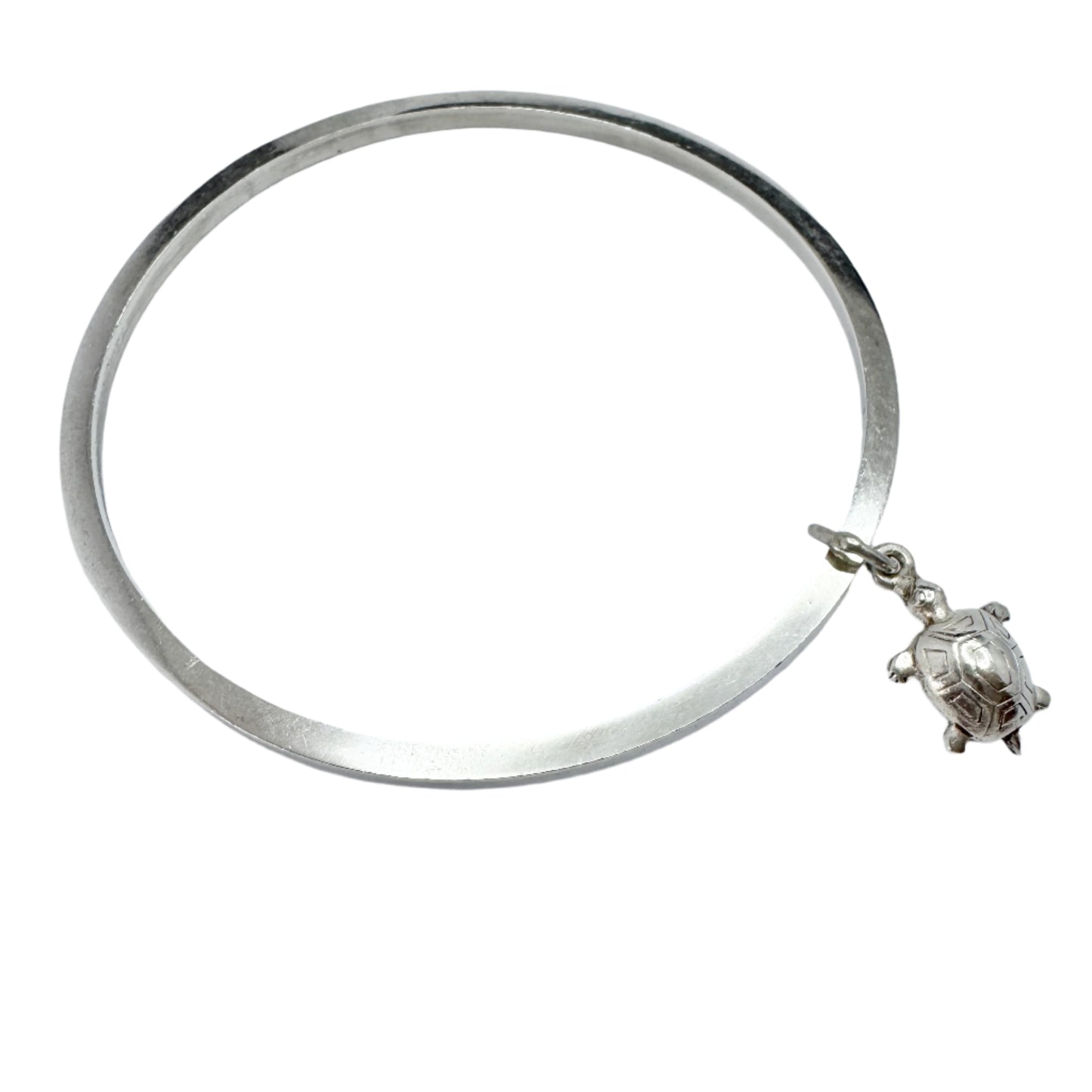 Lundqvist Brothers, Sweden / Georg Jensen, Denmark. Vintage 1960s Sterling Silver Bangle Turtle Charm.