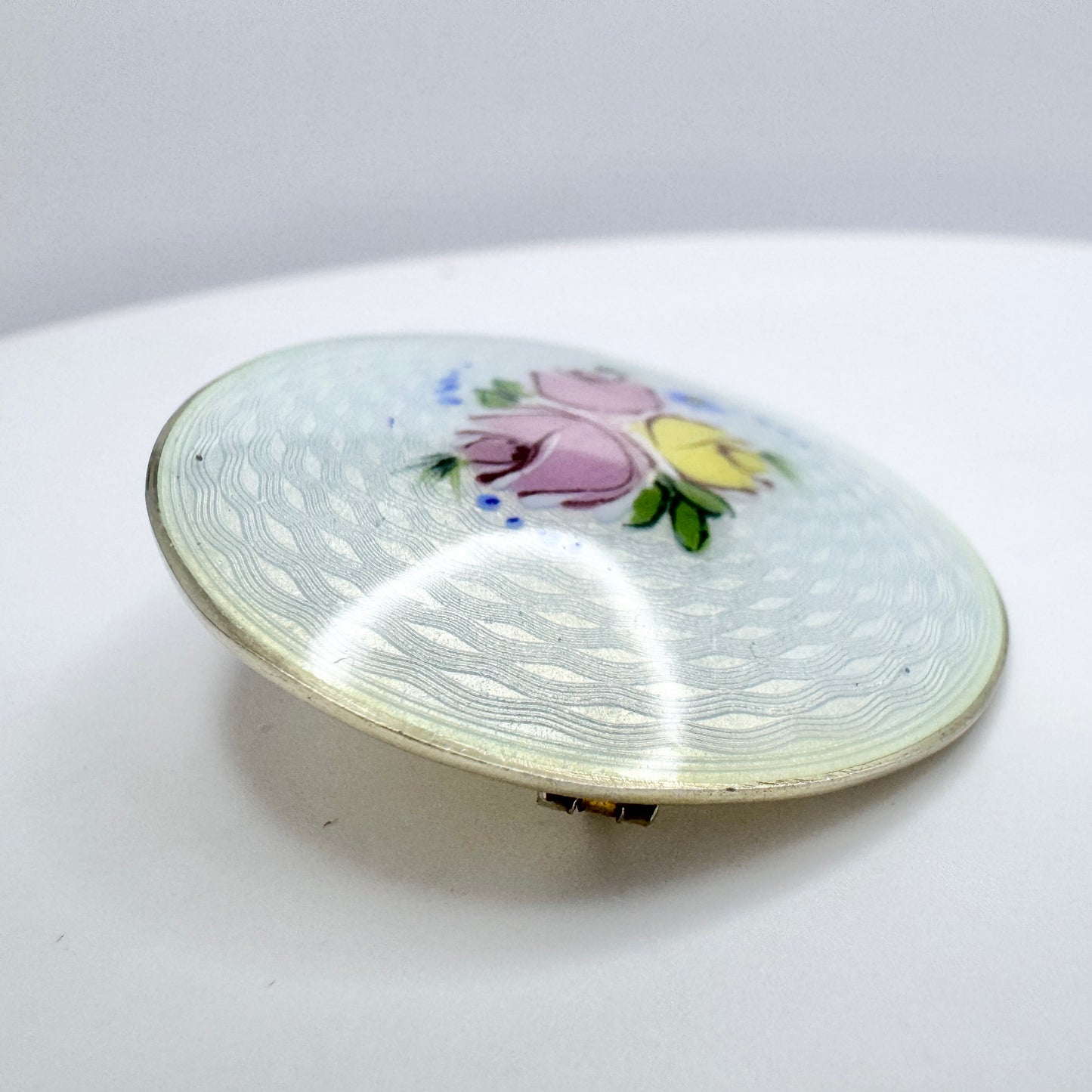 Norway c 1960 Vintage Sterling Silver Enamel Brooch.