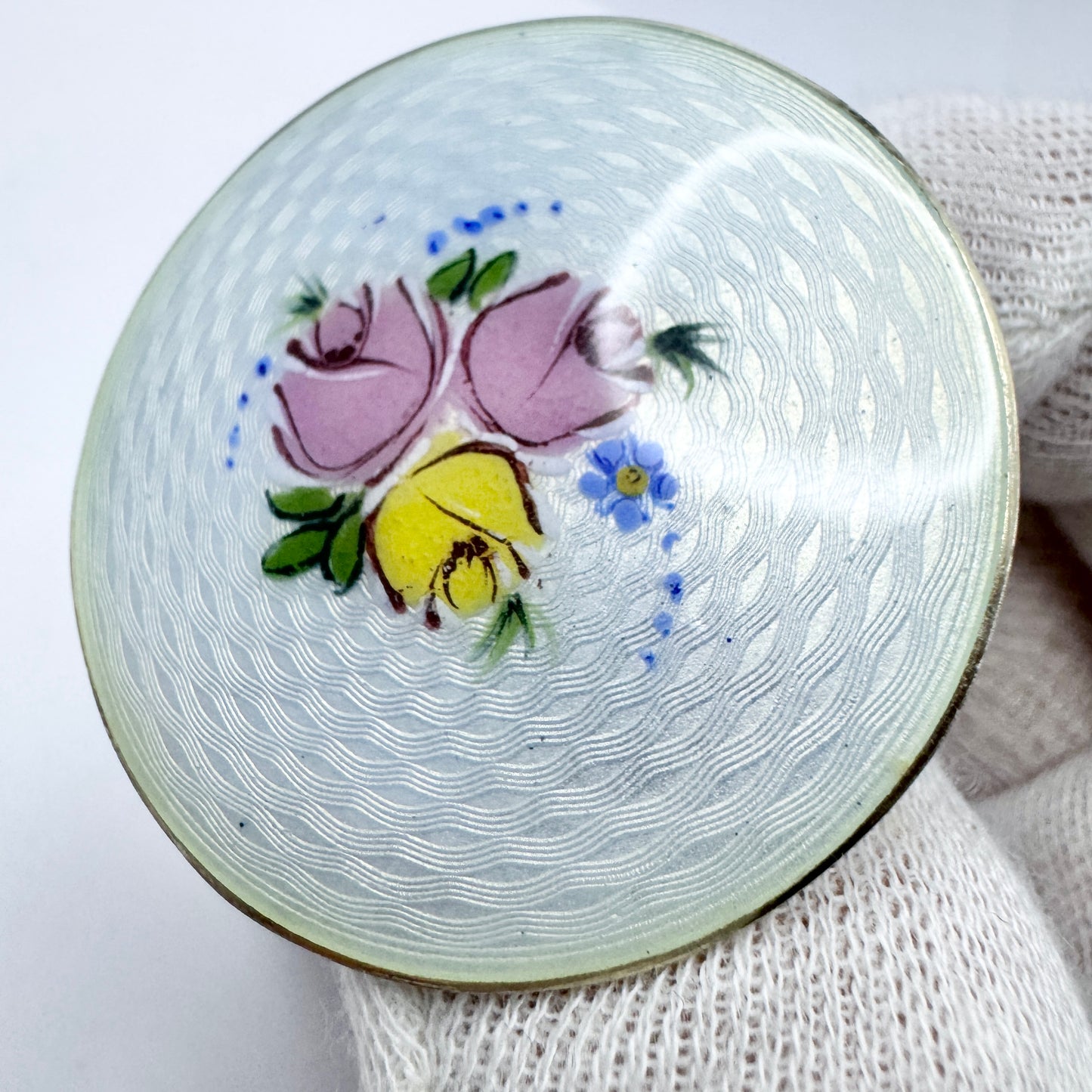 Norway c 1960 Vintage Sterling Silver Enamel Brooch.