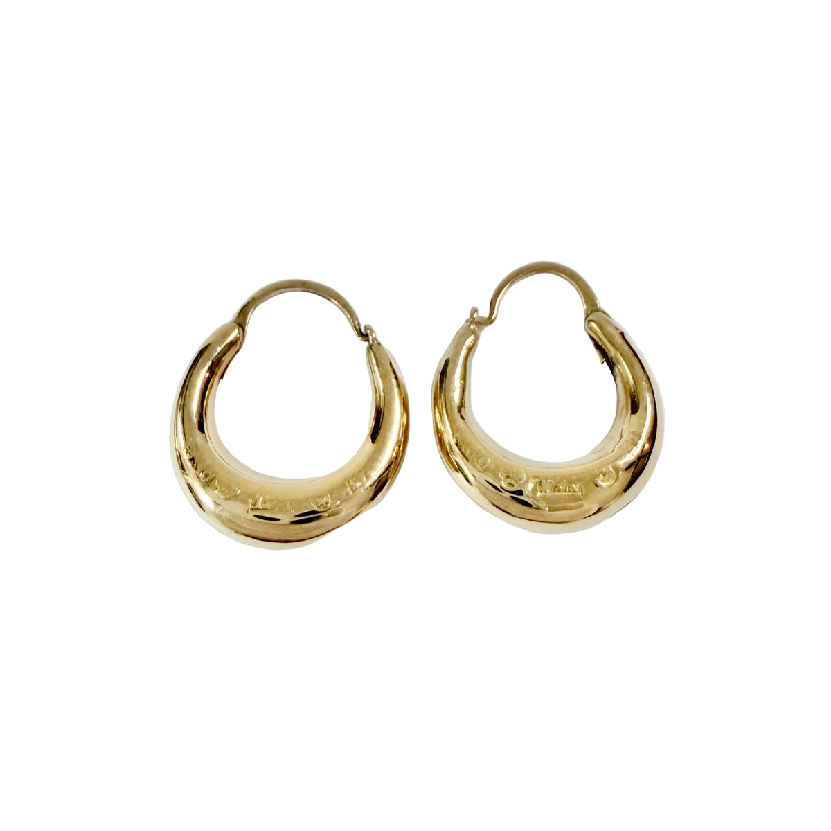J Ax Öberg, Sweden year 1920. Antique 18k Gold Earrings.