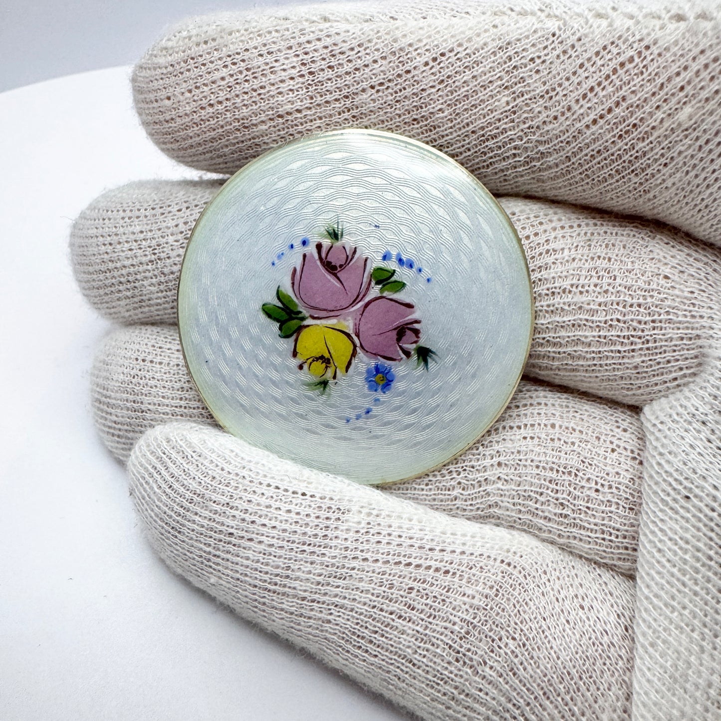 Norway c 1960 Vintage Sterling Silver Enamel Brooch.